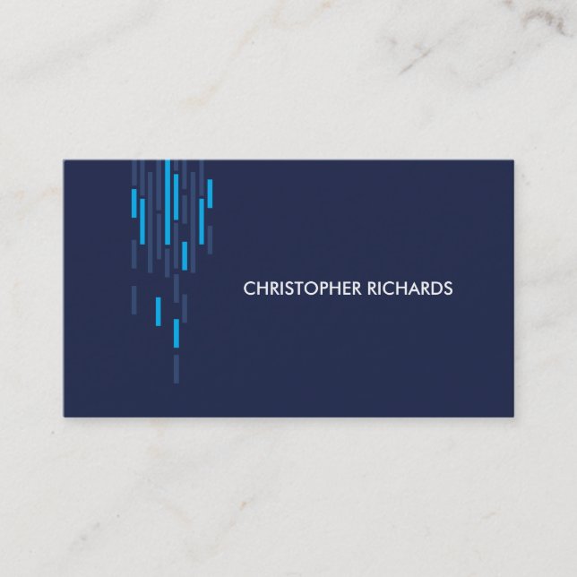 Technical Pattern in Blue II Business Card (Front)