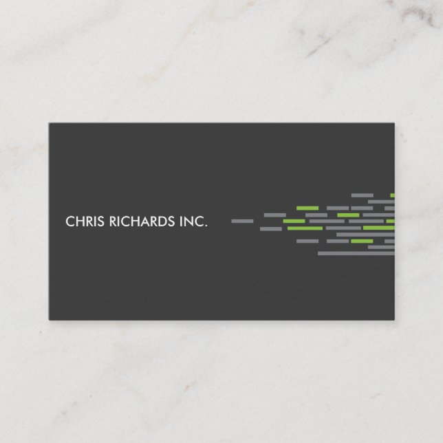 Technical Pattern in Gray Business Card (Front)
