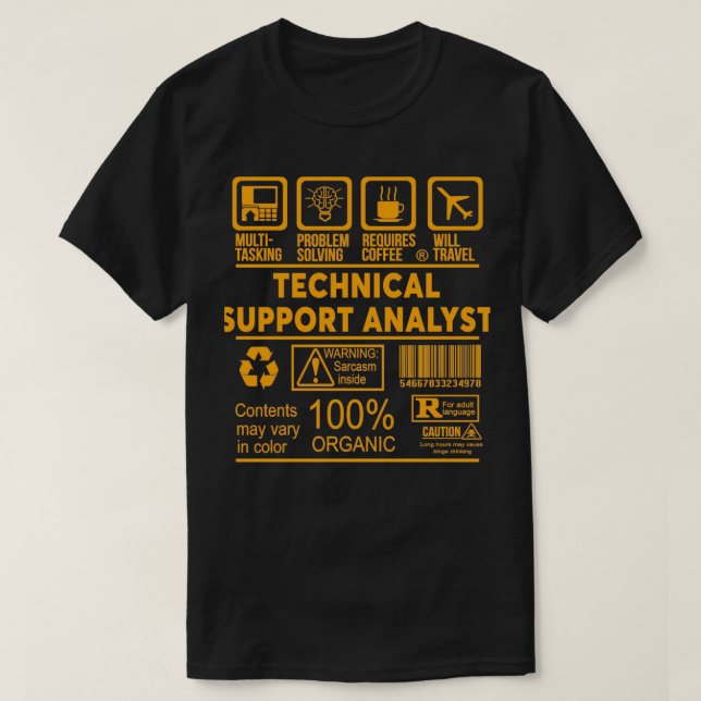 TECHNICAL SUPPORT ANALYST NICE DESIGN 2017 1 T-Shirt (Design Front)
