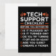 Technical Support Checklist Computer IT Programmer Thank You Card | Zazzle