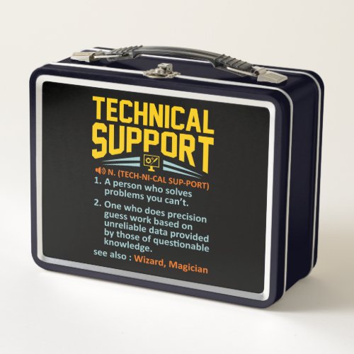 Technical Support Definition Computer IT Metal Lunch Box