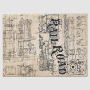 Technical Train Drawings Tissue Tissue Paper