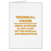 Technical Writer .. Job Description Cards (Front)