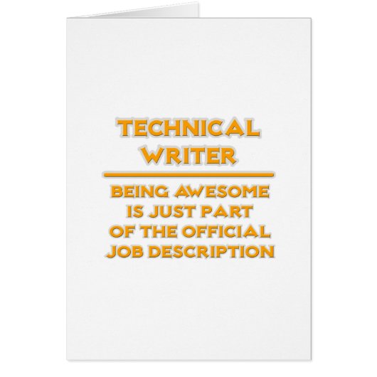 Technical Writer .. Job Description Cards (Front)