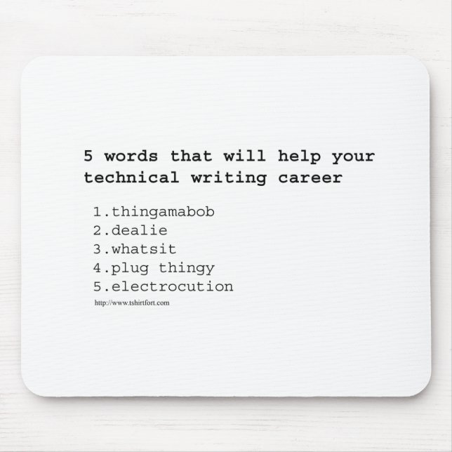 Technical Writer Mouse Pad (Front)