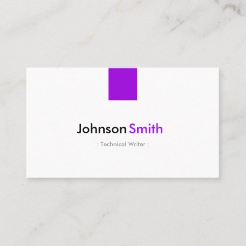 Technical Writer - Simple Purple Violet Business Cards