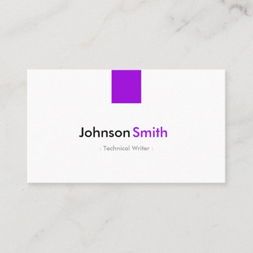 Customizable Technical Writer - Simple Purple Violet Business Cards
