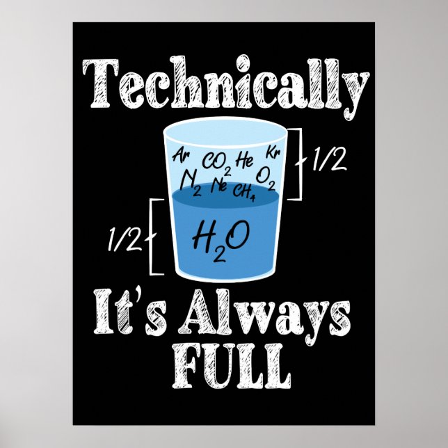 Technically It's Alway Full Funny Science Poster (Front)