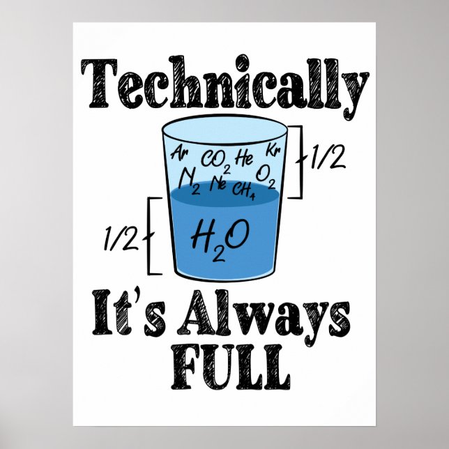 Technically It's Always Full Funny Science Poster (Front)