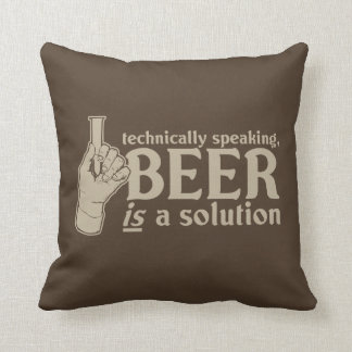technically speaking, beer is a solution throw pillow