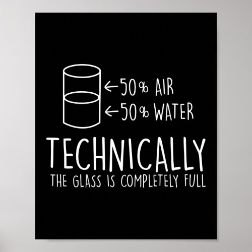 Technically The Glass Is Full Nerd Chemistry Poster