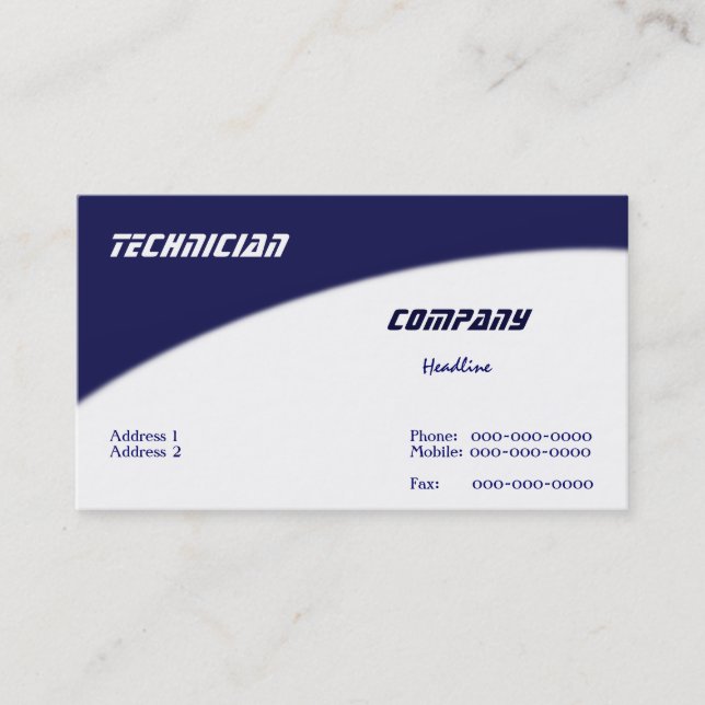 Technician Business Card (Front)