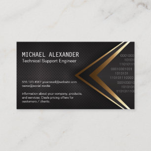 Technician Coding   Black Mesh Abstract Background Business Card