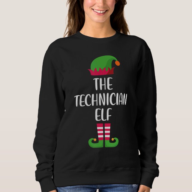 Technician Elf Family Matching Group Christmas Paj Sweatshirt (Front)