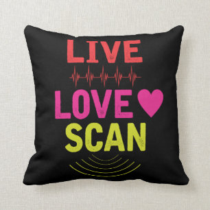 Technician healthcare Nurse Sonographer Ultrasound Throw Pillow