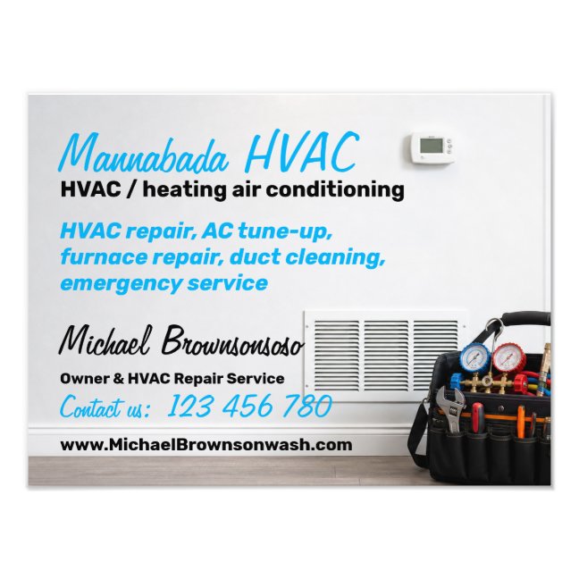 Technician HVAC Repair Heating Cooling Photo Print