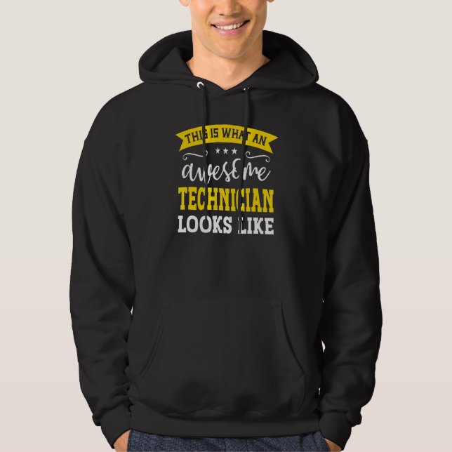 Technician Job Title Employee Funny Worker Technic Hoodie (Front)