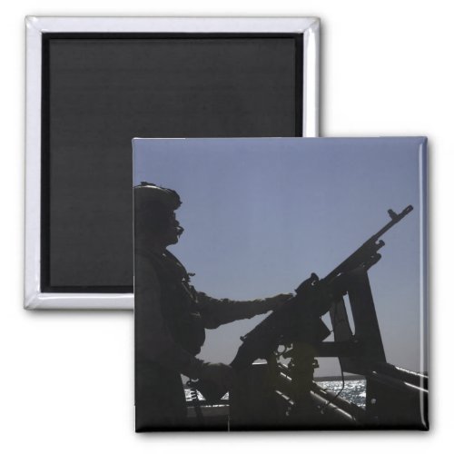 Technician manning an M240 machine gun in Iraq Magnet