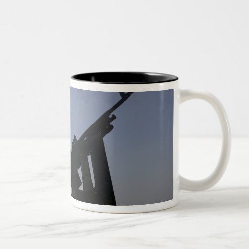 Technician manning an M240 machine gun in Iraq Two_Tone Coffee Mug