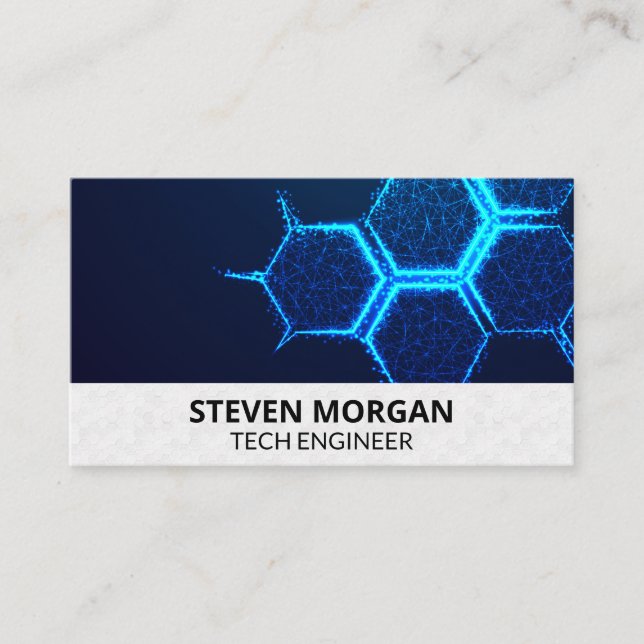 Technician | Molecule Background Business Card (Front)