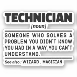Technician Noun Definition Laboratory Cool Worker Sticker