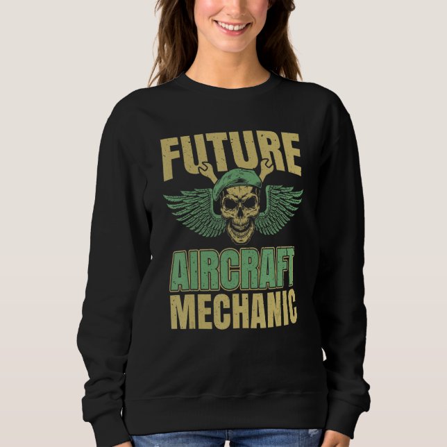 Technician Skull  Engineer Aircraft Mechanic 1 Sweatshirt (Front)