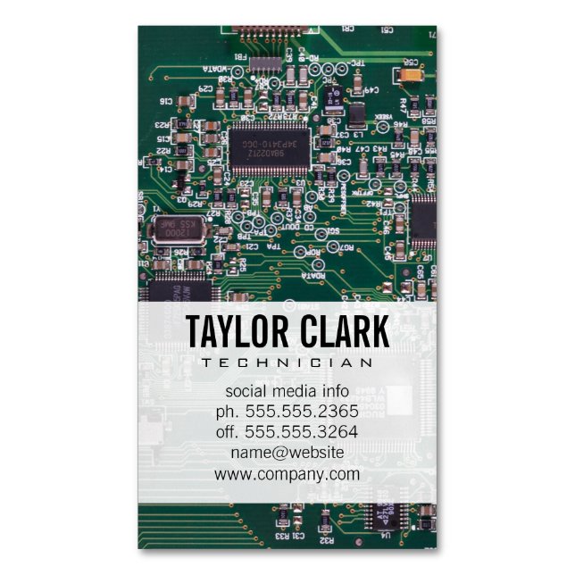 Technician | Software Engineer Business Card Magnet (Front Vertical)