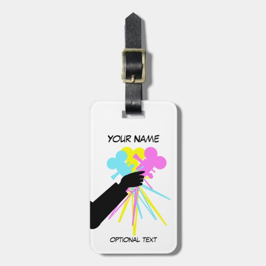Technicolor Love Bouquet Vintage Movie Camera Bag Tag