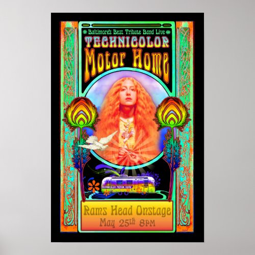 Technicolor Motor Home Band Rock Art Poster