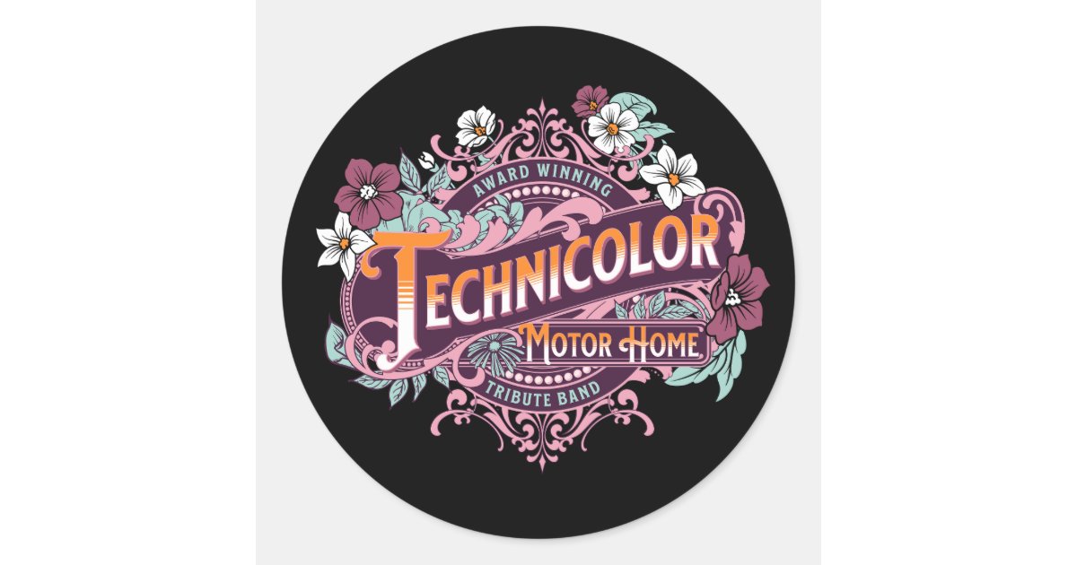 Technicolor Motor Home Classic Round Sticker | Zazzle