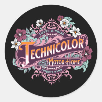Technicolor Motor Home Classic Round Sticker