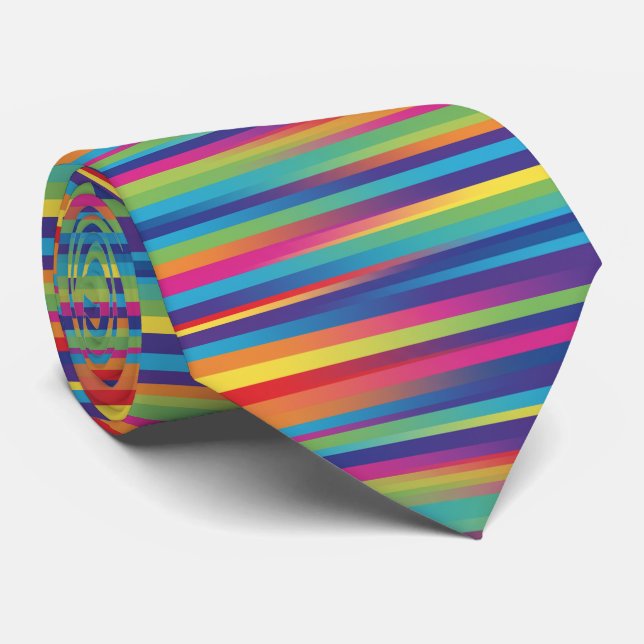 Technicolor strips  neck tie (Rolled)