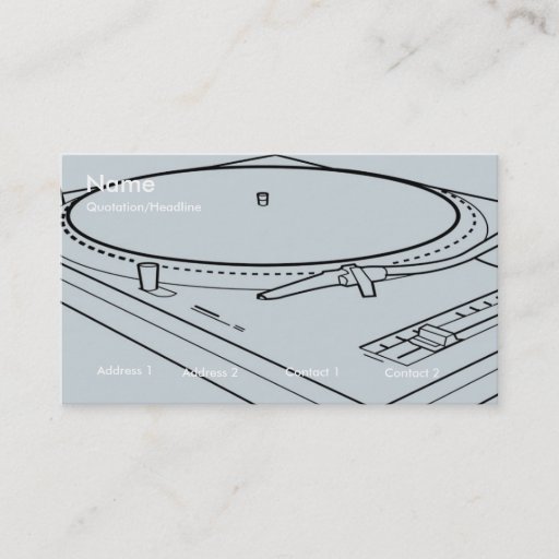 Customizable technics 1200 card business cards