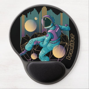 Techno Astronaut Illustration Gel Mouse Pad