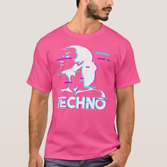 Techno Bass Electro Dance Music Raver T-Shirt (Front)