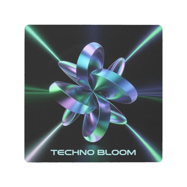 Techno Bloom Metal Print (Front)