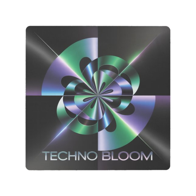Techno Bloom Metal Print (Front)