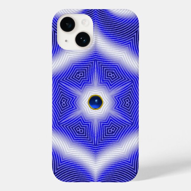 TECHNO BLUE STAR SAPPHIRE GEMSTONE Case-Mate iPhone CASE (Back)