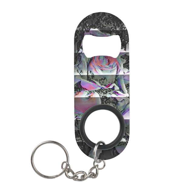 Techno Bouquet  Keychain Bottle Opener (Front)