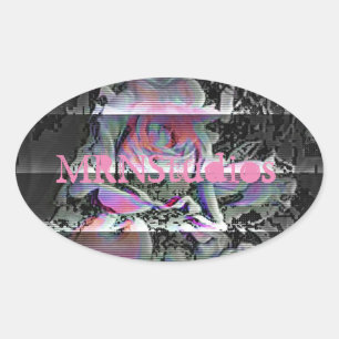 Techno Bouquet      Oval Sticker