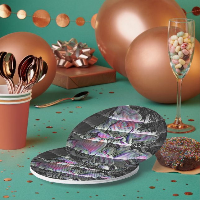 Techno Bouquet  Paper Plates (Multi)