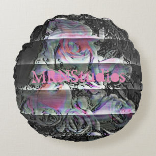 Techno Bouquet Round Pillow