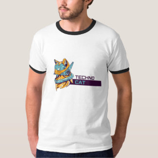 “Techno Cat – Futuristic Funky T-Shirt” T-Shirt