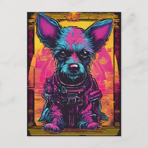 Techno Chihuahua Postcard