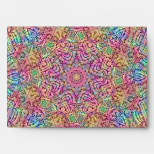 Techno Color Vintage Fractal Kaleidoscope Envelope