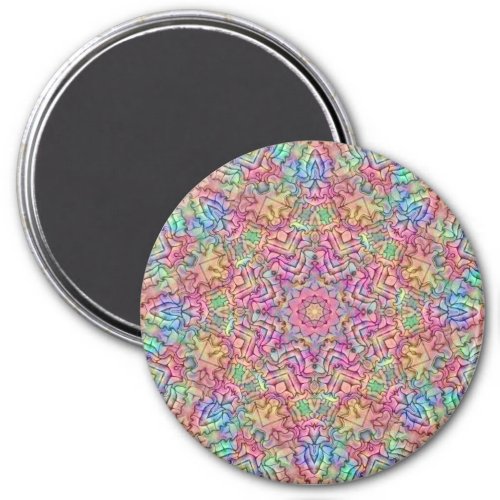 Techno Color Vintage Fractal Kaleidoscope Magnet