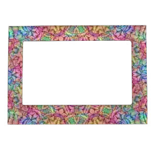 Techno Color Vintage Fractal Kaleidoscope Magnetic Picture Frame