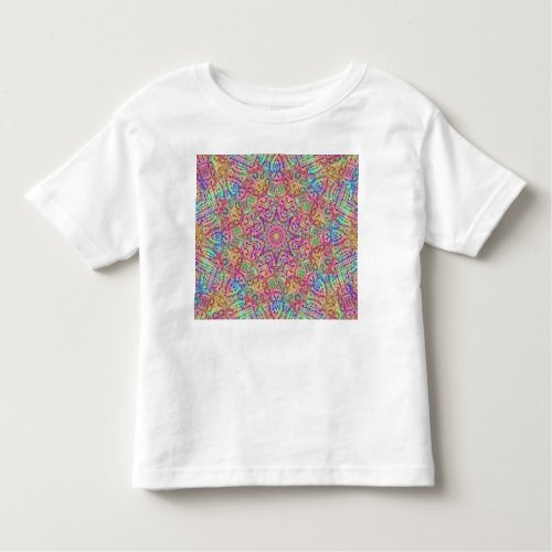Techno Color Vintage Fractal Kaleidoscope Toddler T_shirt
