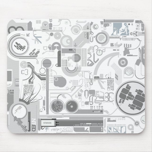 techno computer chip hard drive vector experiment  mouse pad (Front)