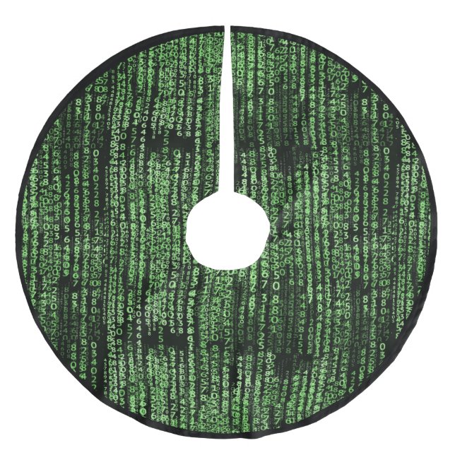 Techno Computer Programming Matrix Data  Brushed Polyester Tree Skirt (Front)